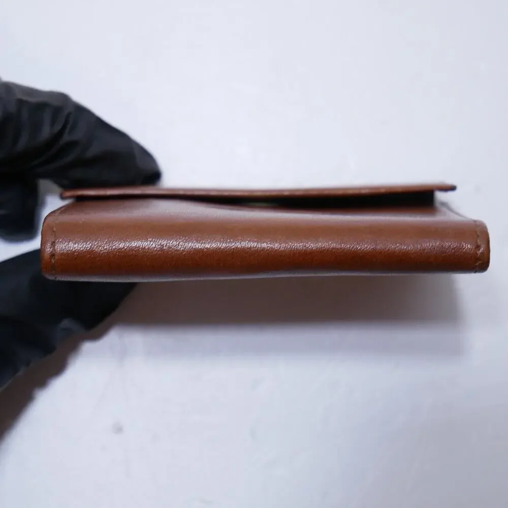 AUTHENTIC VINTAGE DIOR 8 KEY HOLDER BROWN LEATHER SNAP POCKET POUCH CASE WALLET